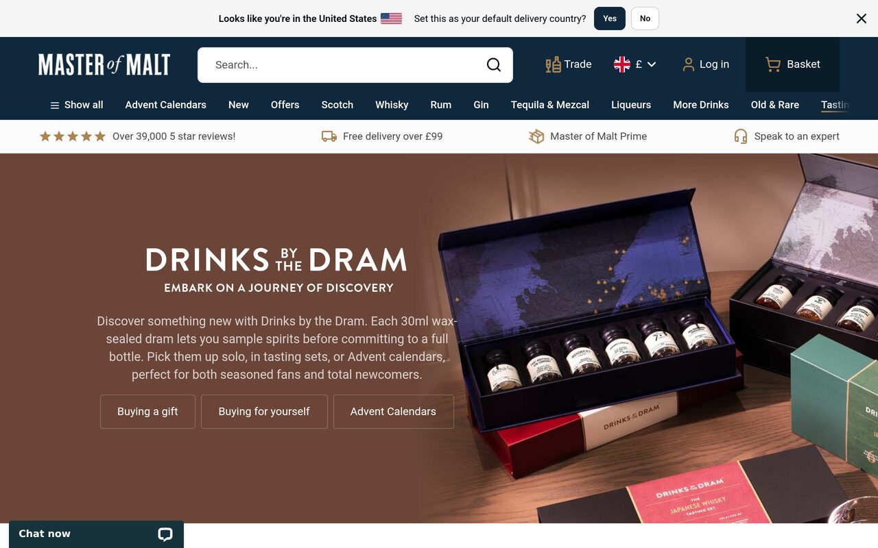 Drinks by the Dram homepage screenshot