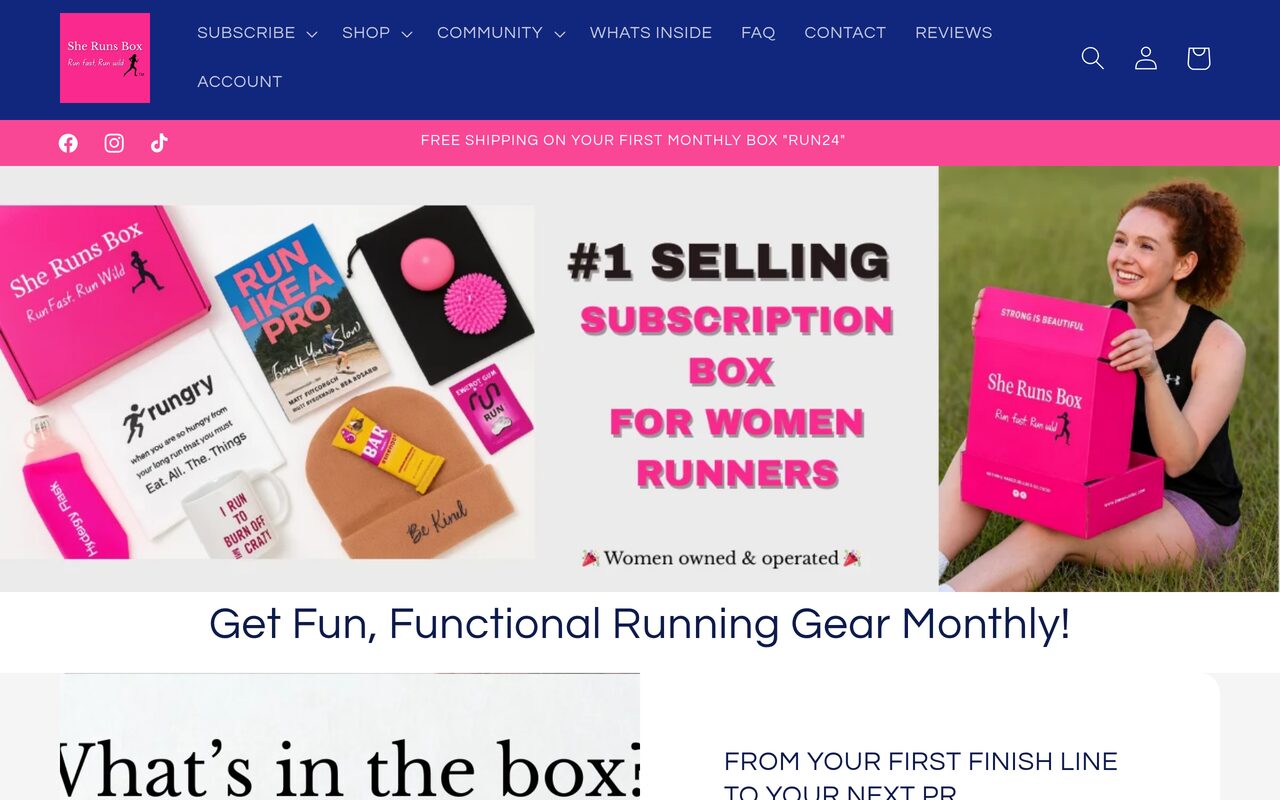 Girl On A Run Box homepage screenshot