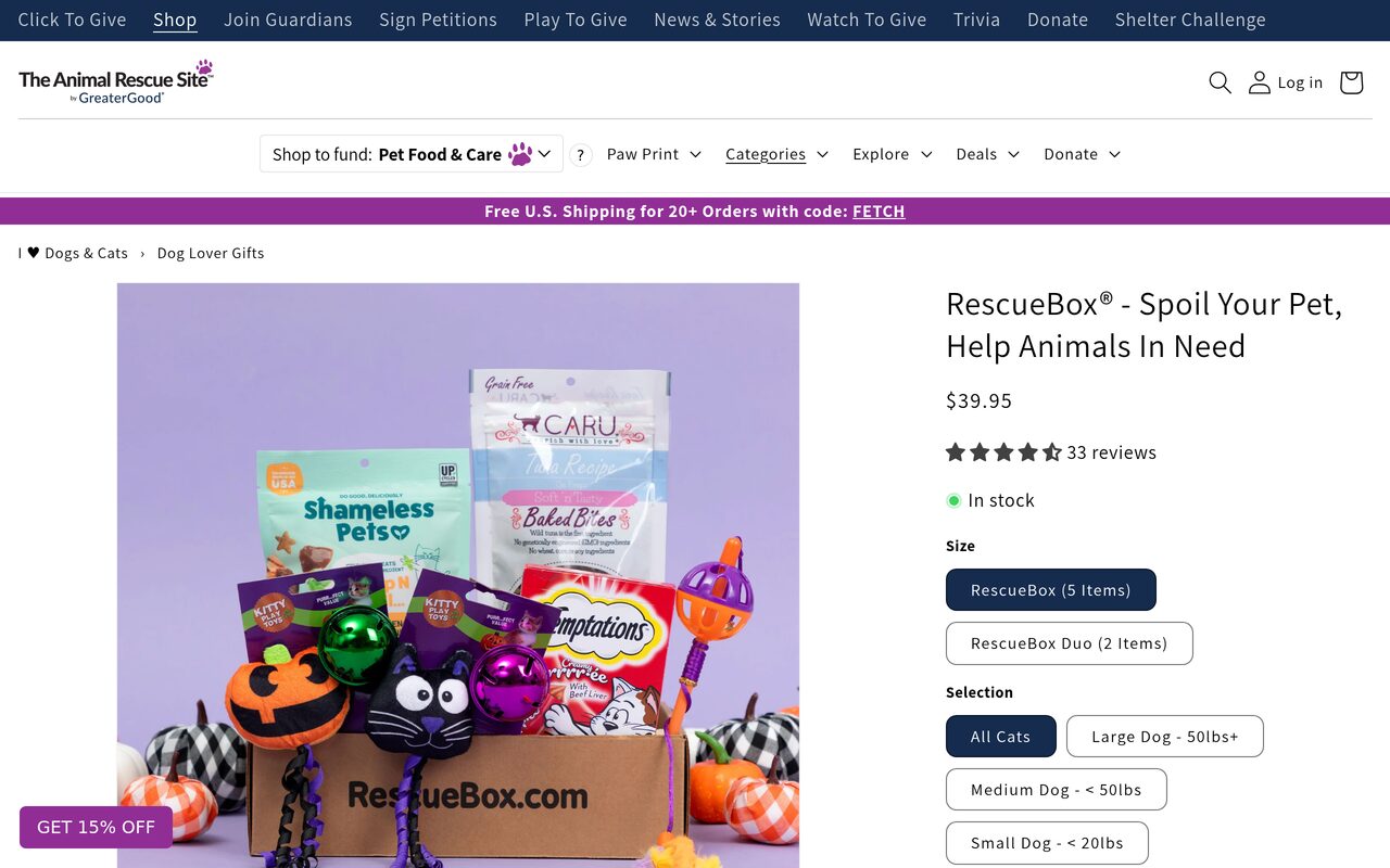 RescueBox homepage screenshot