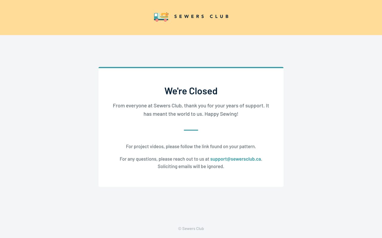 Sewers Club homepage screenshot