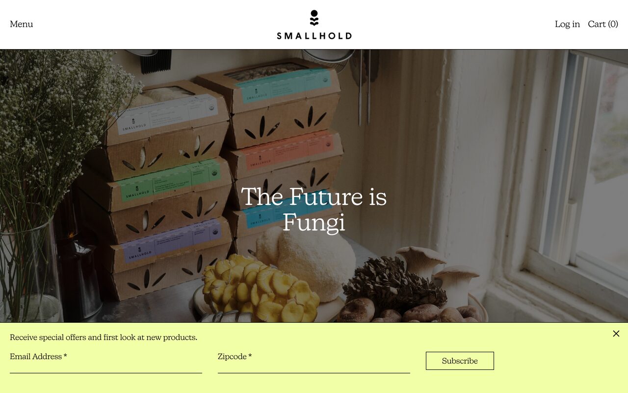 Smallhold – Grow Kit Subscription homepage screenshot