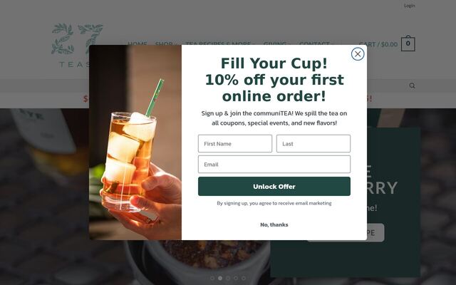 27 Teas Matcha Subscription homepage