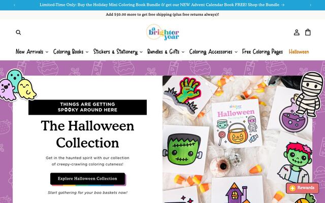 A Brighter Year Monthly Mini Coloring Subscription homepage