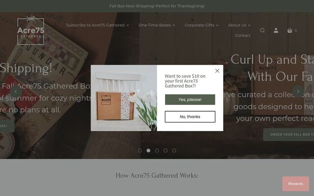 Acre75 Gathered homepage