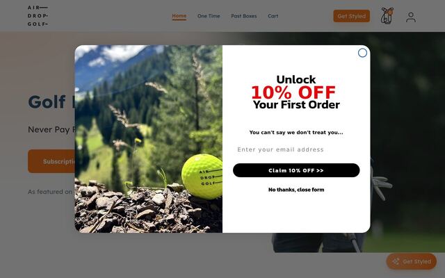 Airdropgolf homepage