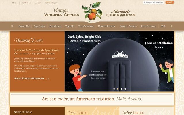 Albemarle CiderWorks InCider Club homepage