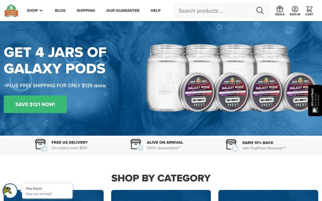 AlgaeBarn Subscriptions homepage