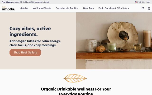 Amoda Tea homepage