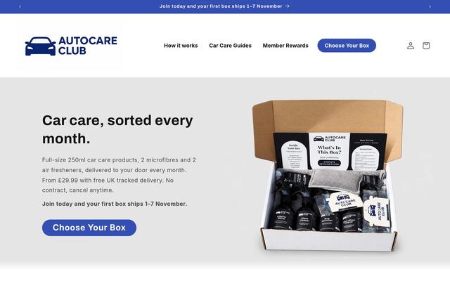 AutoCare Club homepage