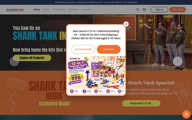 Avishkaar Box homepage