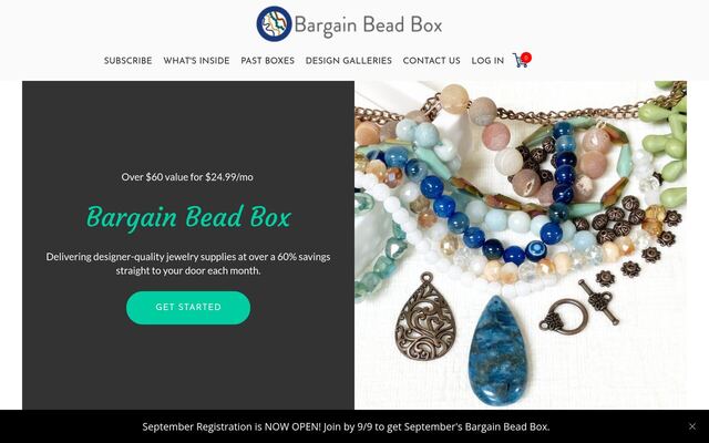 Bargain Bead Box homepage