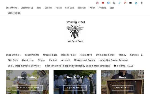 Beverly Bees Honey Box homepage