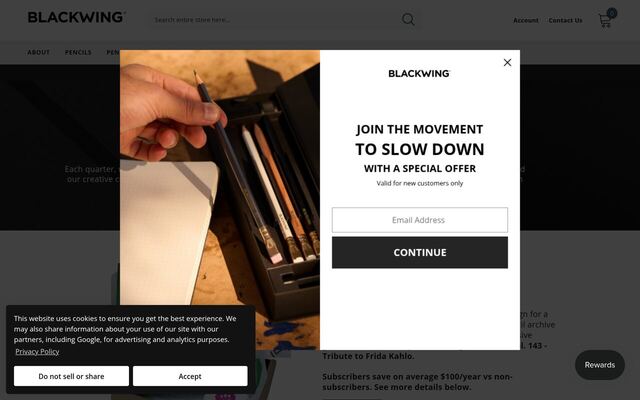 Blackwing Volumes homepage