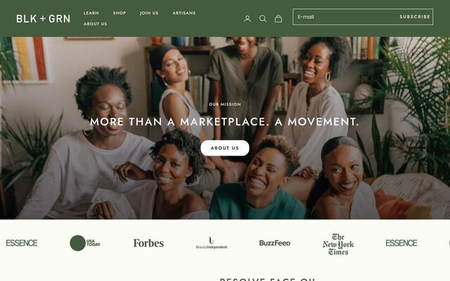 BLK + GRN homepage