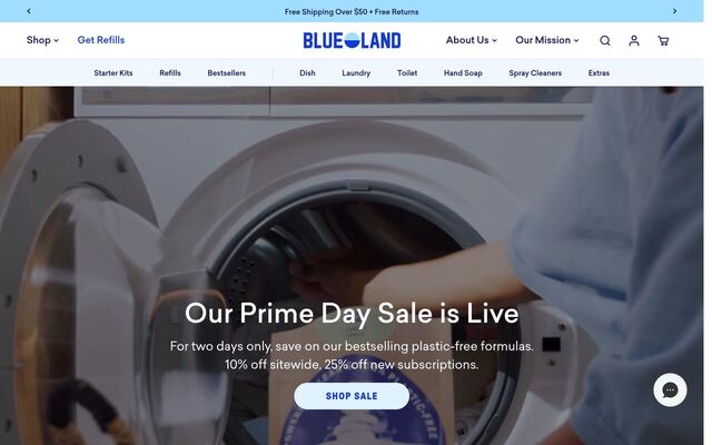 Blueland homepage