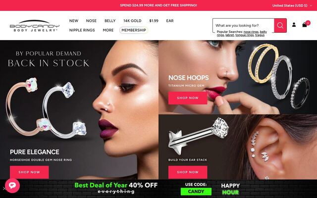 Body Candy Monthly Club homepage