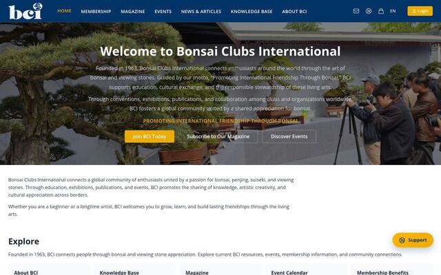 Bonsai Clubs International (Bonsai & Stone Appreciation magazine membership) homepage