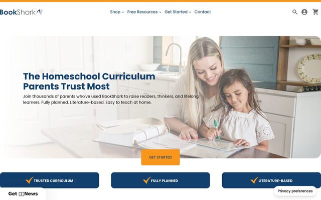 BookShark homepage