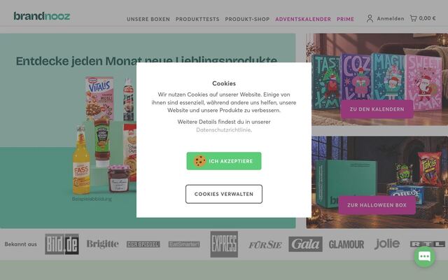 brandnooz Box homepage