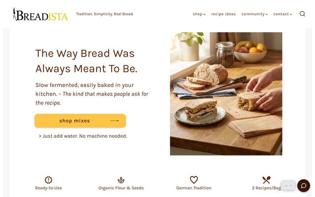 Breadista homepage