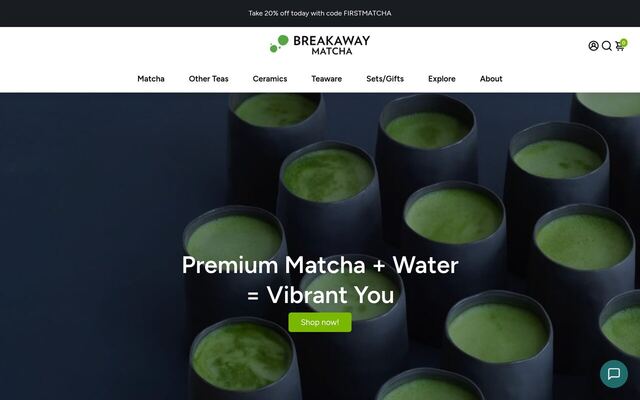 Breakaway Matcha homepage