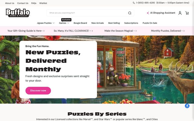 Buffalo Games Puzzle Subscription homepage