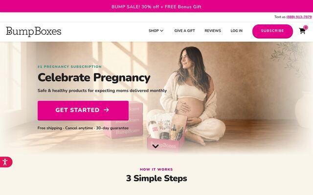 Bump Boxes homepage