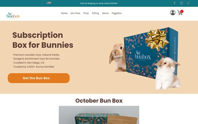 Bun Box Society homepage