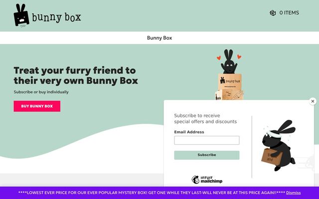 Bunny Box homepage
