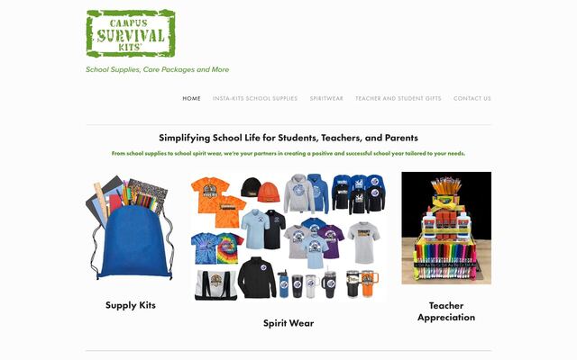 Campus Survival Kits homepage