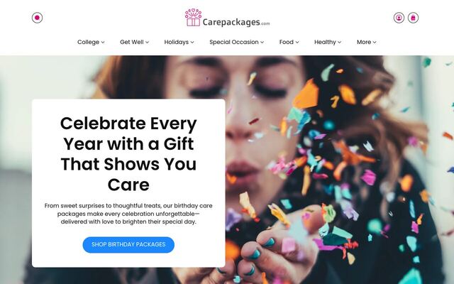 CarePackages.com homepage