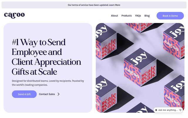 Caroo (formerly SnackNation) homepage