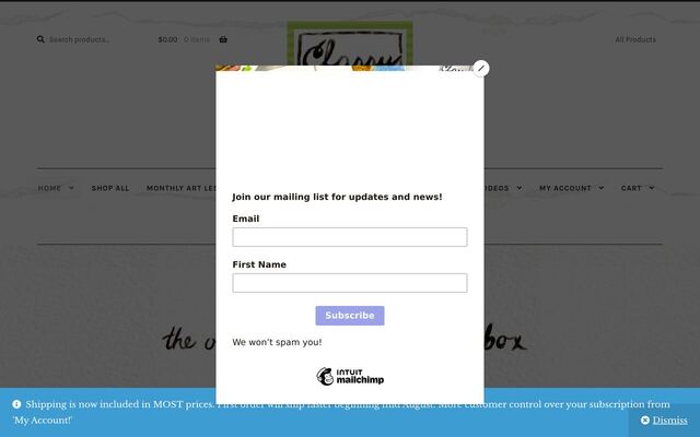 Classy Artist Box homepage