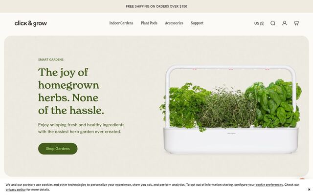 Click & Grow homepage