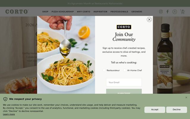 Club Corto (Corto Olive Co.) homepage