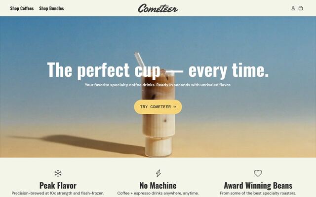 Cometeer homepage