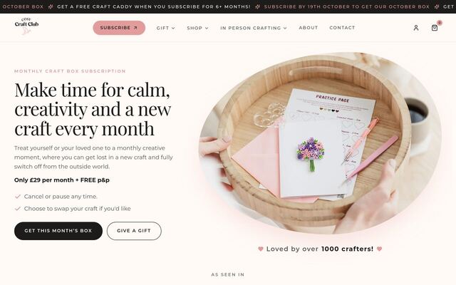 Cosy Craft Club homepage