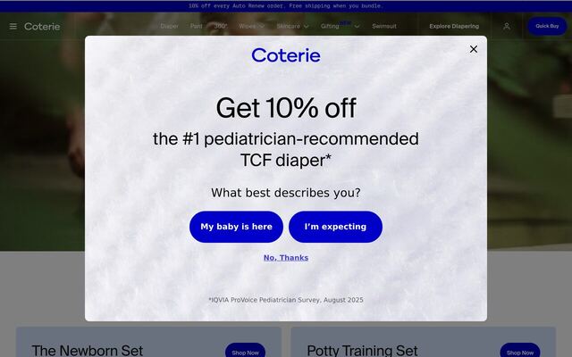 Coterie homepage