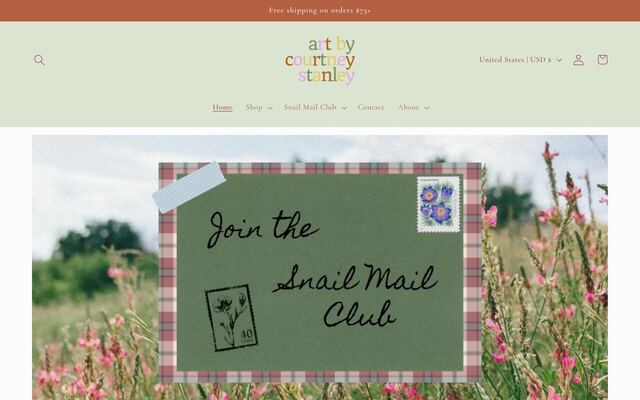 Courtney Stanley Art Snail Mail Club homepage