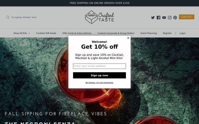 Crafted Taste homepage