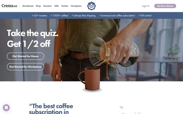 Crema.co homepage