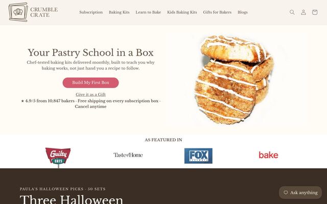 Crumble Crate homepage