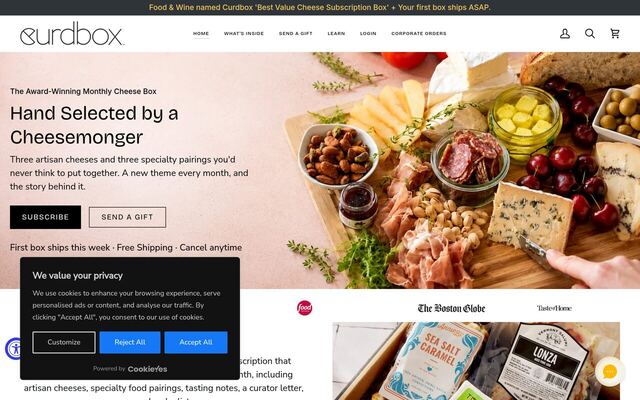 Curdbox homepage