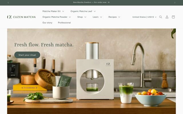 Cuzen Matcha homepage