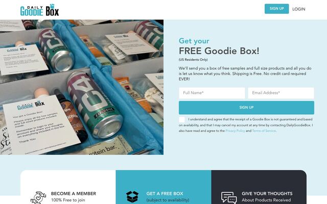 Daily Goodie Box homepage