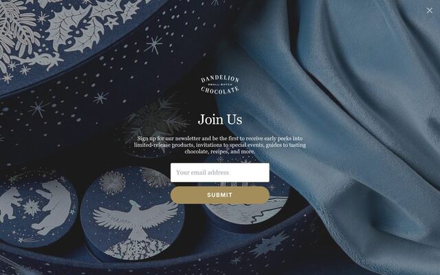 Dandelion Chocolate Makers' Collection Subscription homepage