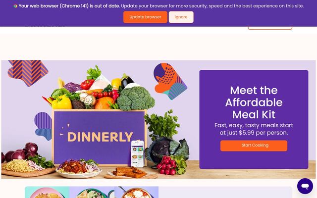 Dinnerly homepage