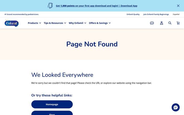 Enfamil Family Beginnings homepage