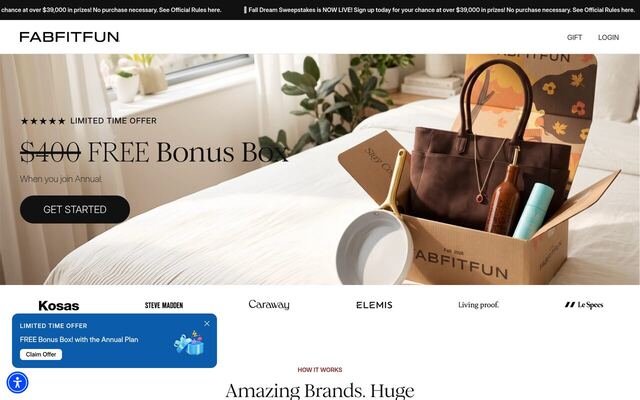 FabFitFun homepage