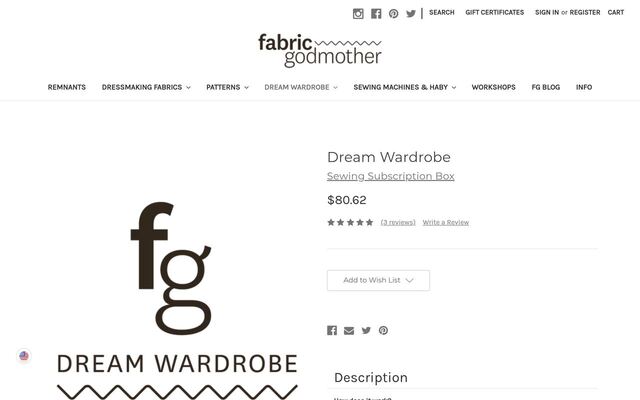Fabric Godmother Dream Wardrobe homepage